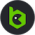 黒字に緑のBのロゴ