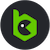 黒地に緑の「b」のロゴ